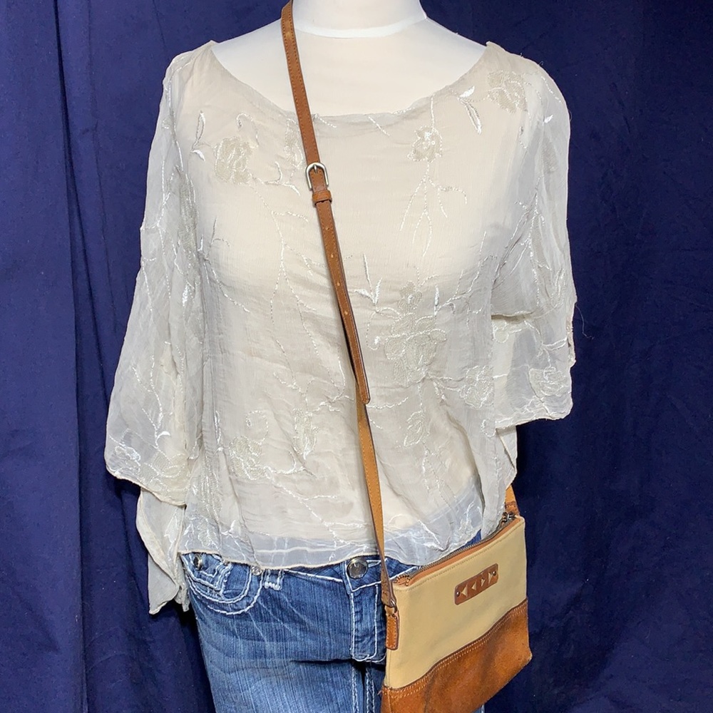 NWT Amanti silk bat-wing blouse made in Italy